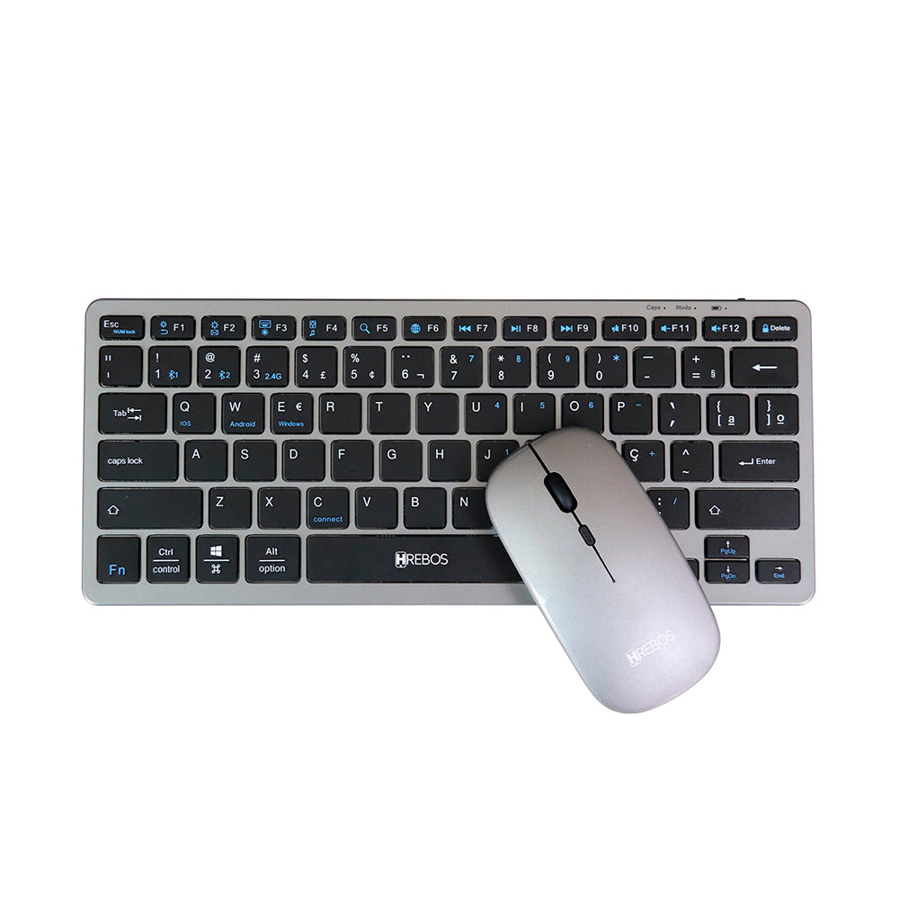 Kit Hrebos IF-215 com teclado e mouse sem fio vistos de cima