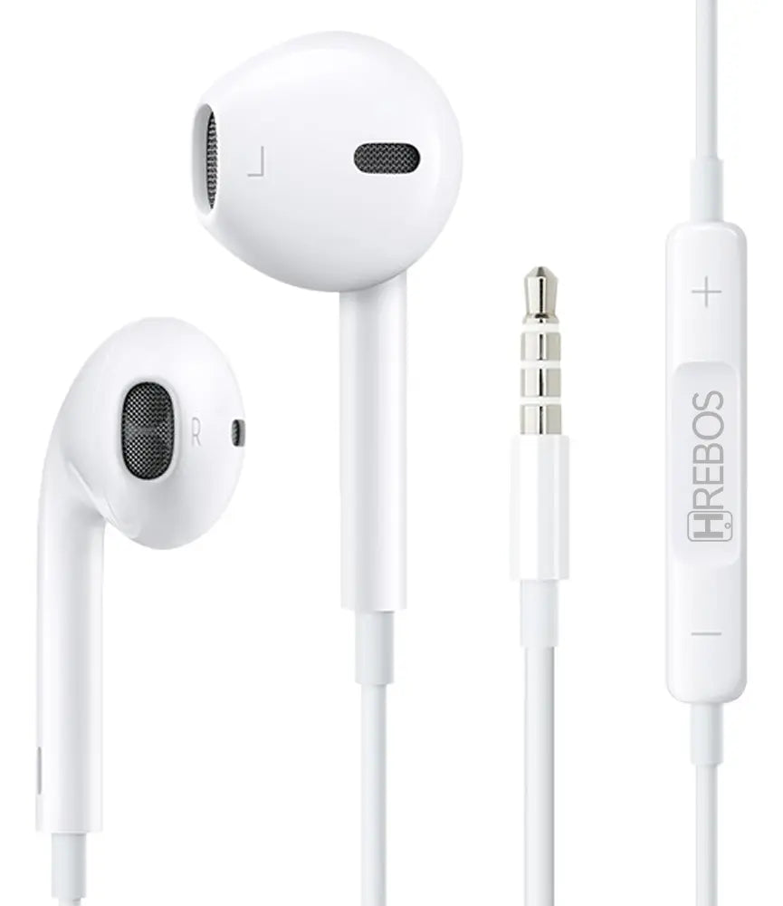 Fone Hrebos HS-037 branco com plugue P2 e controle no cabo