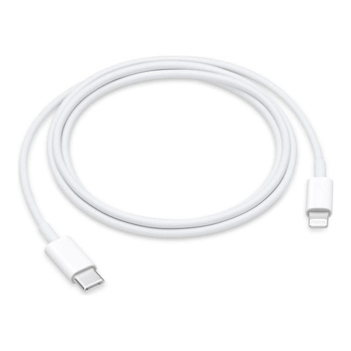 Cabo Apple USB-C para Lightning branco enrolado