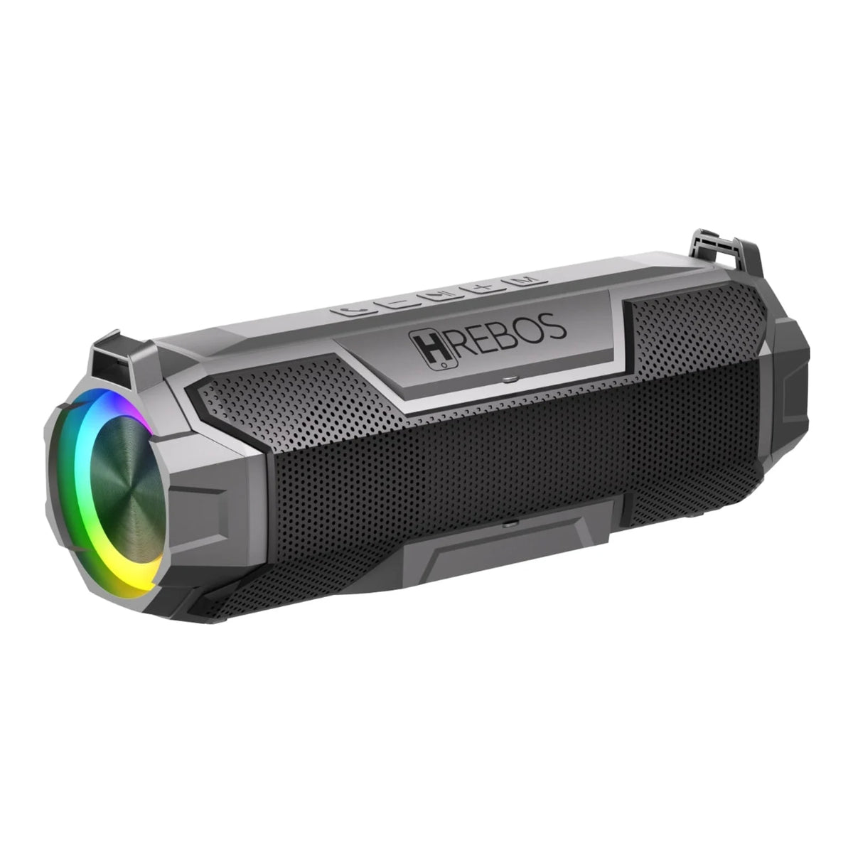 Caixa de Som Hrebos Prisma Sound CS-903 com iluminação lateral colorida à esquerda