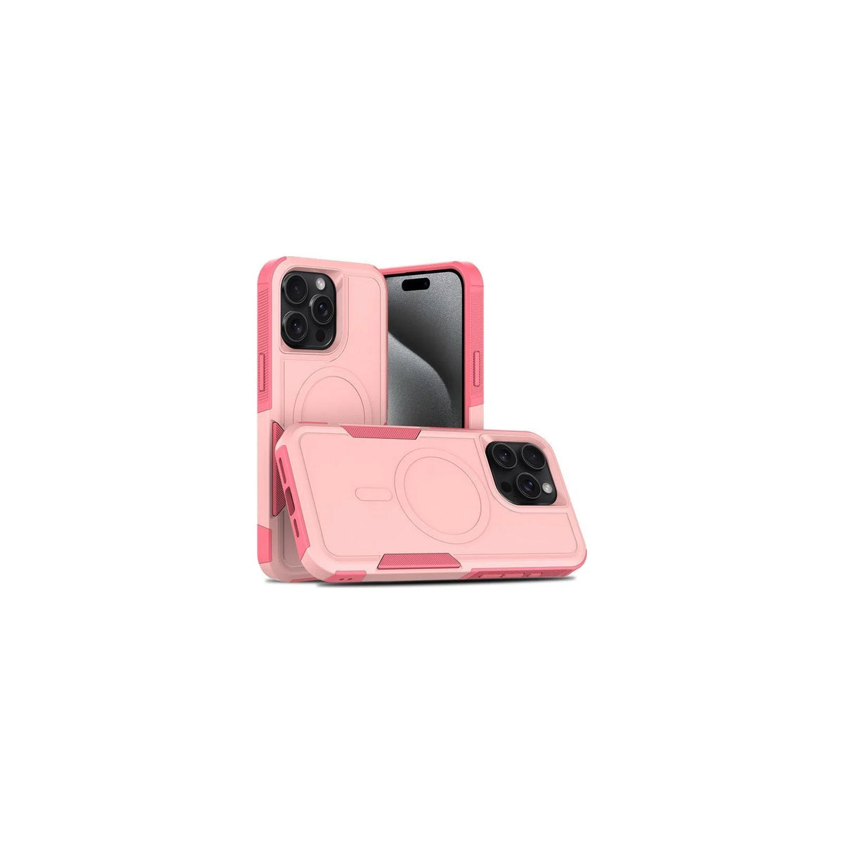 Capa Commander com MagSafe rosa para iPhone 14 Pro Max em perspectiva