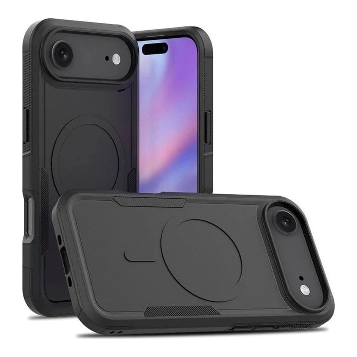 Capa Commander com MagSafe preta para iPhone 17 Air em vista traseira