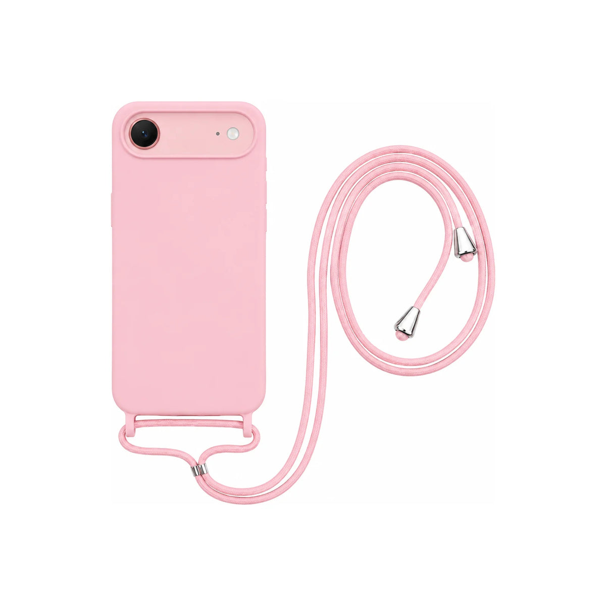 Capa Slim Bag verde para iPhone 17 Air em vista traseira com cordão