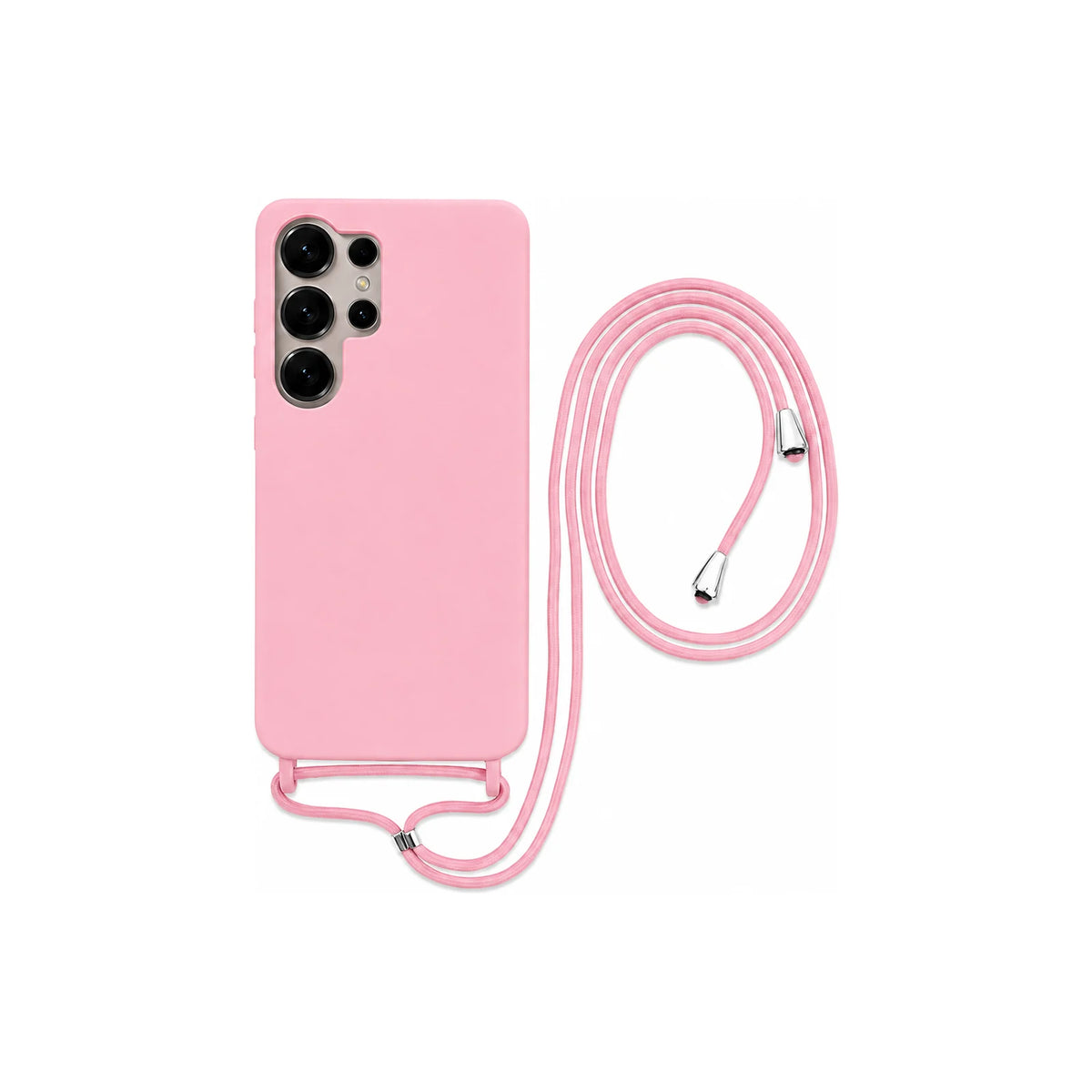 Capa Slim Bag rosa para Samsung Galaxy S26 Ultra em vista traseira com cordão