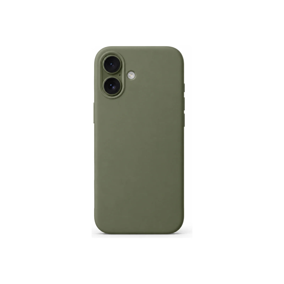 Capa Slim Lisa verde para Iphone 16 PLUS em vista traseira