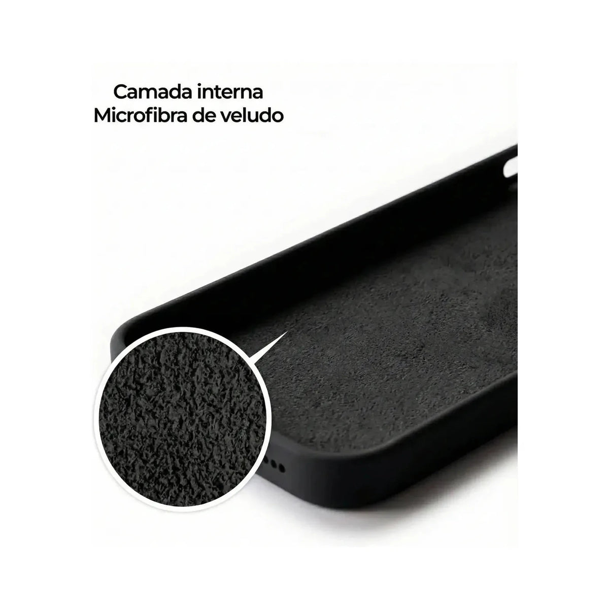 Detalhe interno da Capa Slim Lisa preta para Motorola Moto G85 5G