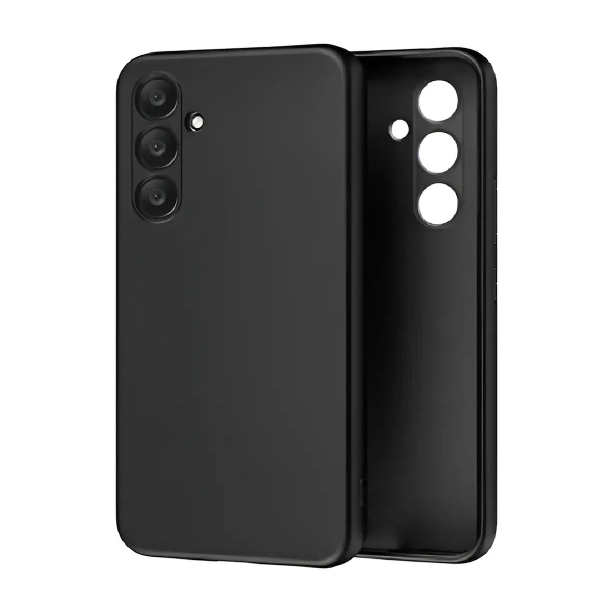 Capa Slim Lisa preta para Samsung Galaxy A35 5G em vistas externa e interna