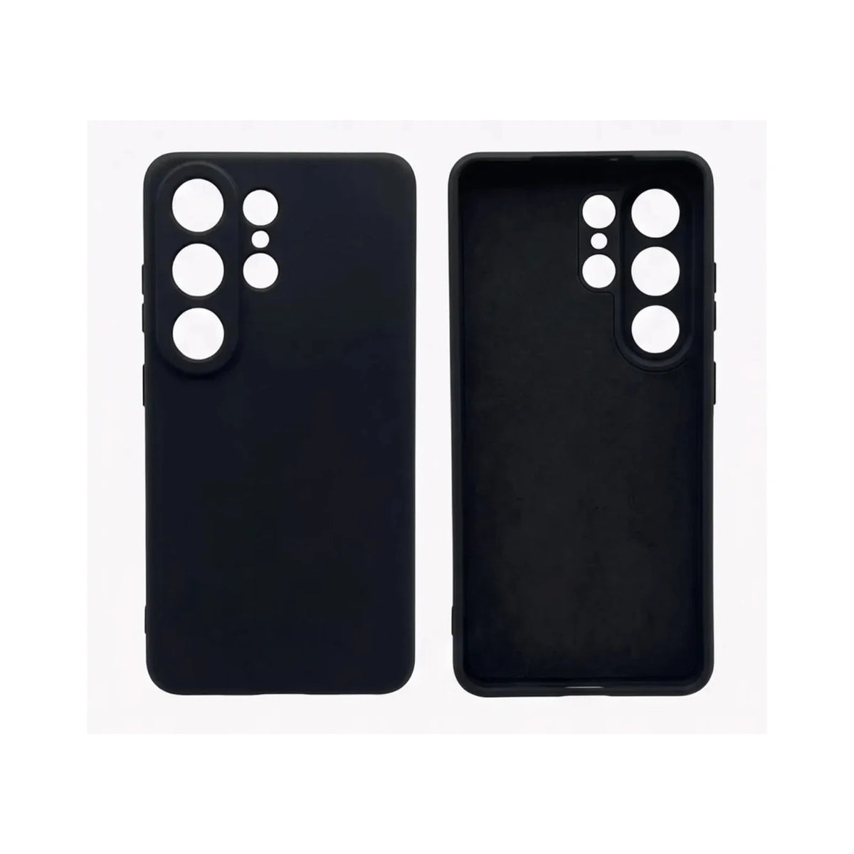 Capa Slim Lisa preta para Samsung Galaxy S26 Ultra em vistas externa e interna