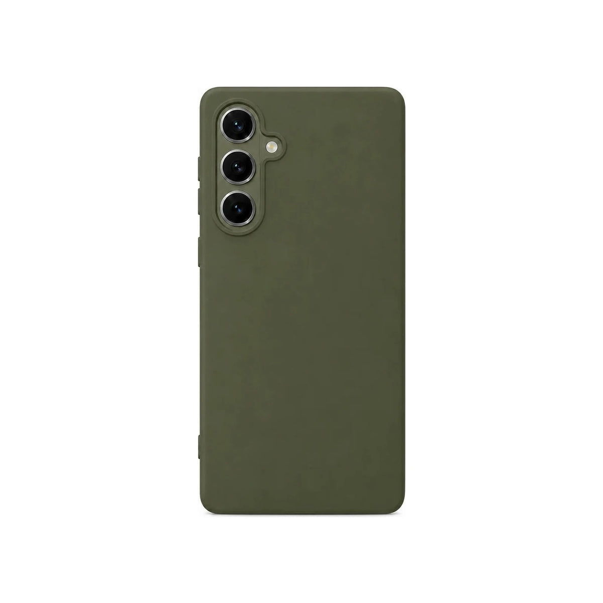 Capa Slim Lisa verde para Samsung S25 em vista traseira