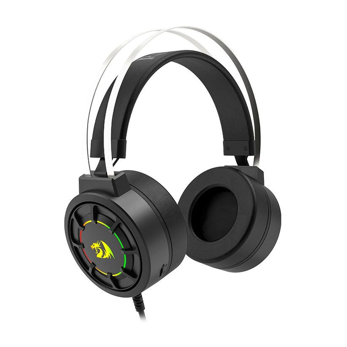 Headset Gamer Redragon Grendel H314 preto em perspectiva frontal