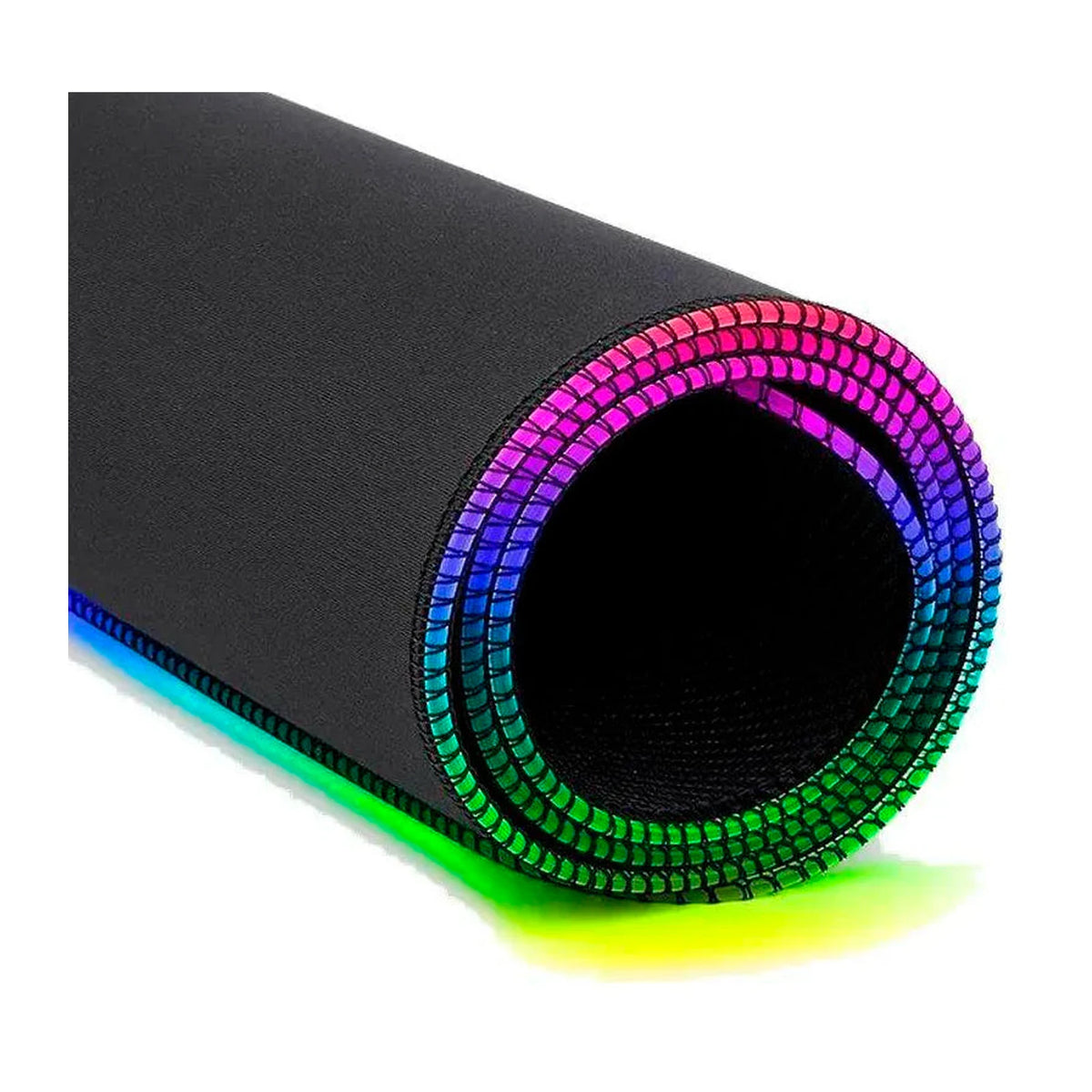 Mouse Pad Gamer Redragon Neptune preto enrolado com borda RGB