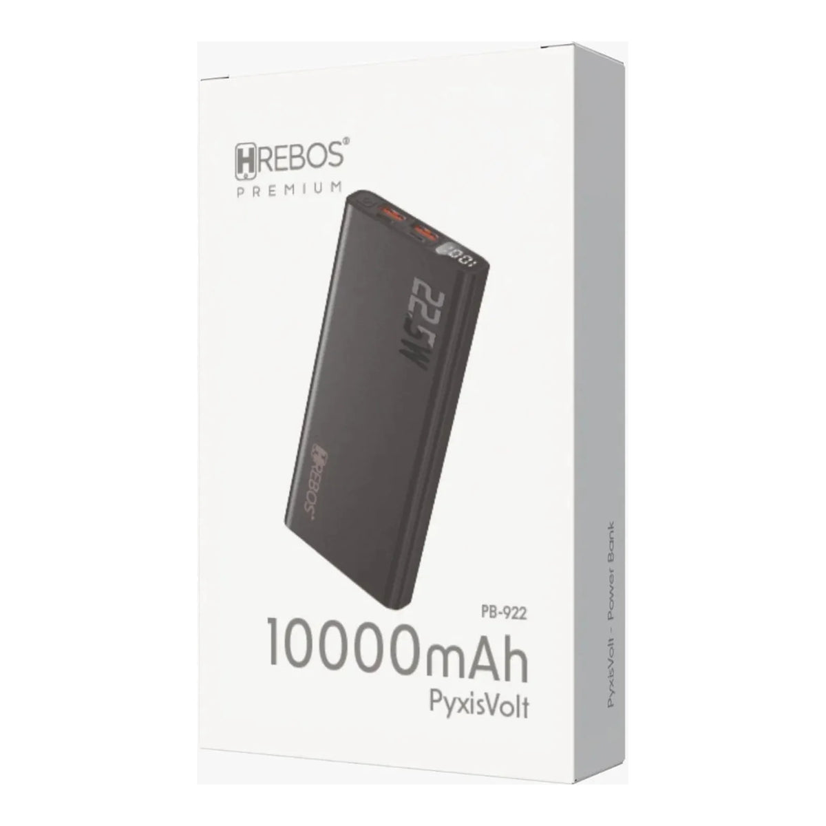 Embalagem do Power Bank Hrebos PB-922 preto de 10.000 mAh