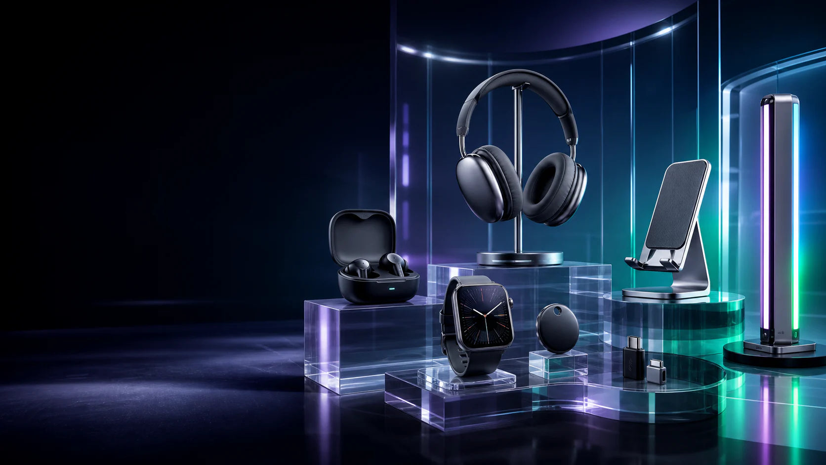 Fones, smartwatch, rastreador, adaptadores e suportes tecnológicos da VERO