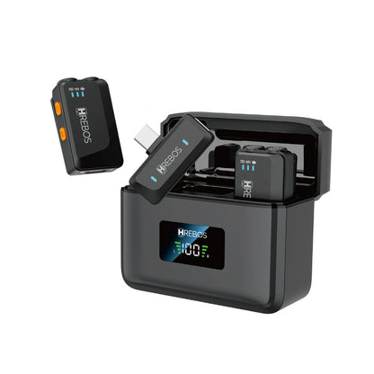 Estojo aberto do Microfone Hrebos WaveMic IF-1002 com receptor USB-C