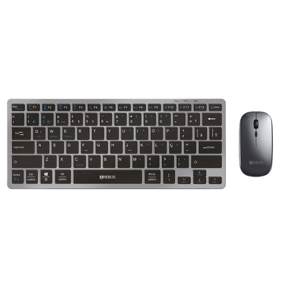 Teclado e mouse sem fio Hrebos IF-215 lado a lado
