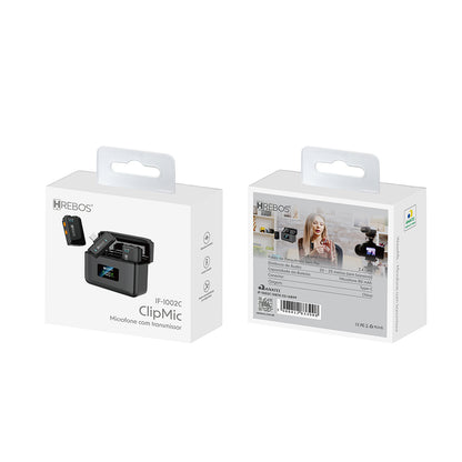 Embalagens frontal e traseira do Microfone Hrebos WaveMic IF-1002 Type-C