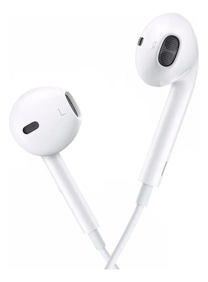 Par de fones Hrebos FN-037 brancos em vista frontal