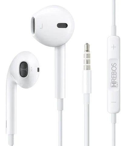 Fone Hrebos HS-037 branco com plugue P2 e controle no cabo