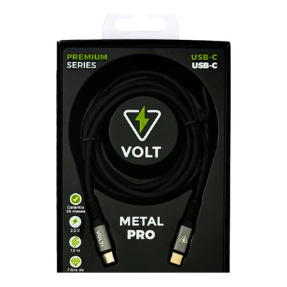 Embalagem frontal do Cabo Volt Metal Pro USB-C para USB-C