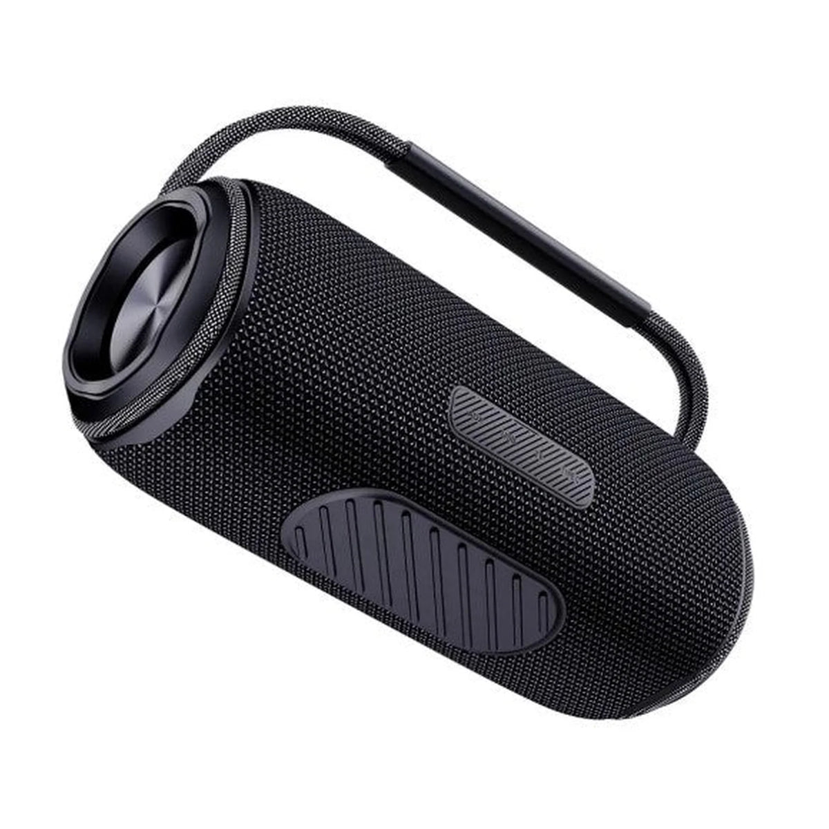 Caixa de Som Bluetooth Hrebos Aqua Sound HS-524 preta em perspectiva traseira