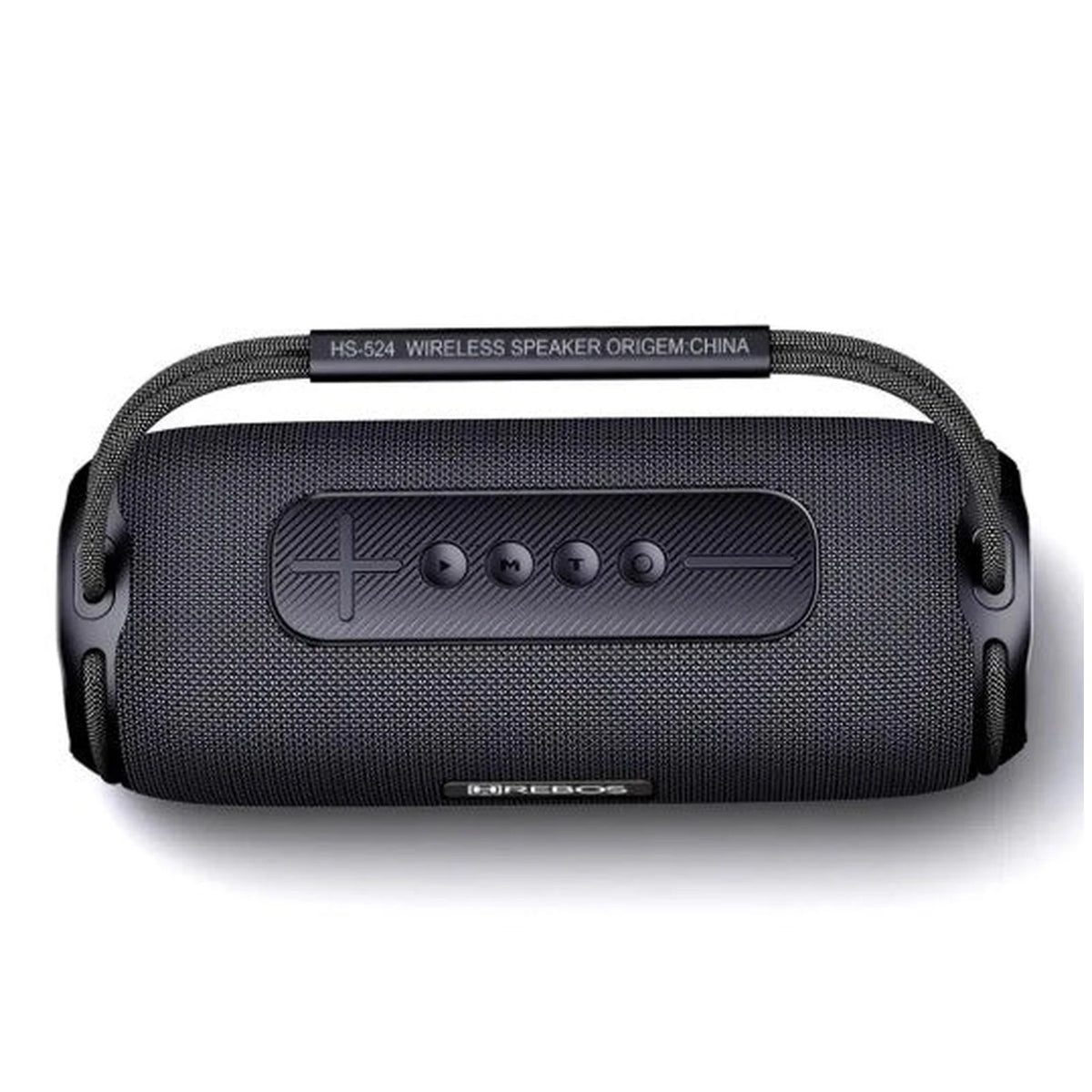 Painel superior com botões da Caixa de Som Hrebos Aqua Sound HS-524 preta