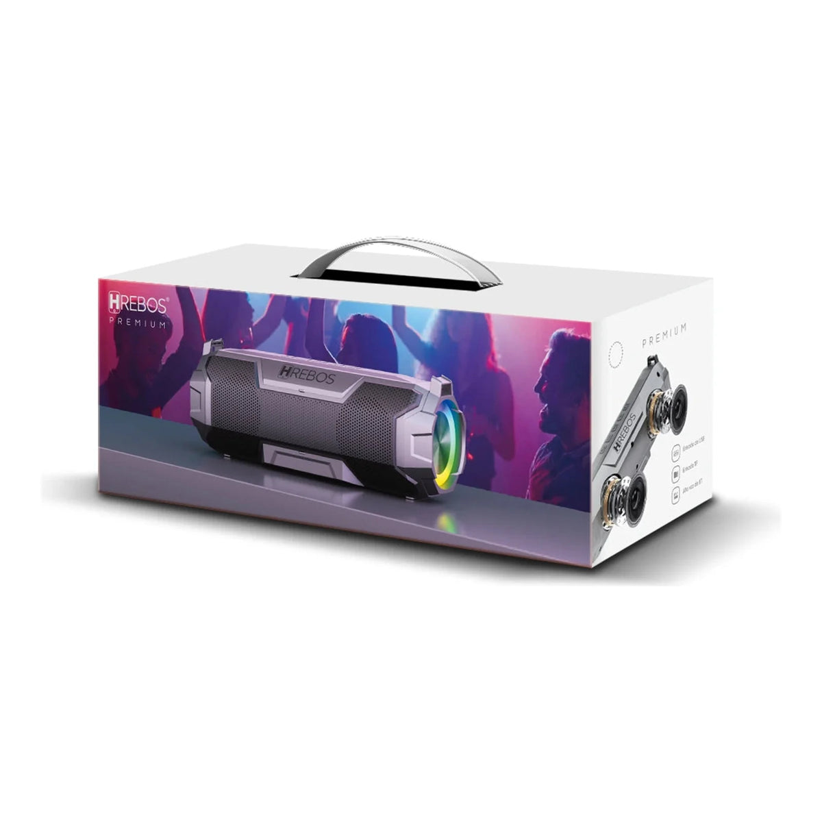 Embalagem ilustrada da Caixa de Som Hrebos Prisma Sound CS-903