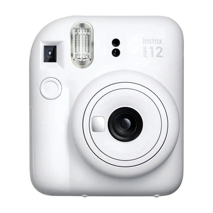 Câmera Instax Mini 12 branca em vista frontal