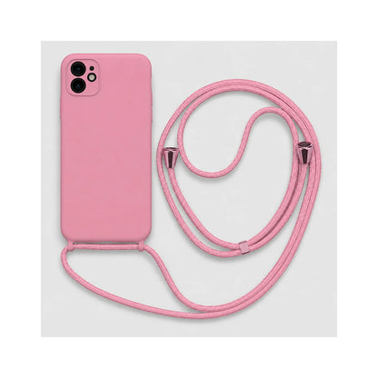Capa Slim Bag preta para iPhone 11 em vista traseira com cordão
