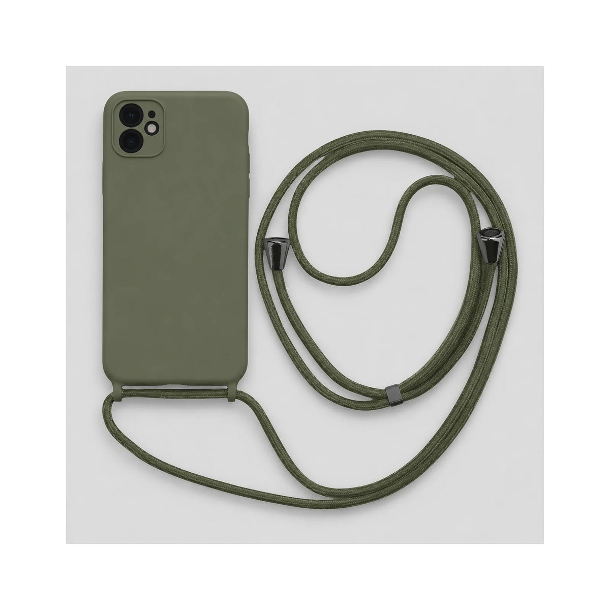 Capa Slim Bag rosa para iPhone 11 em vista traseira com cordão
