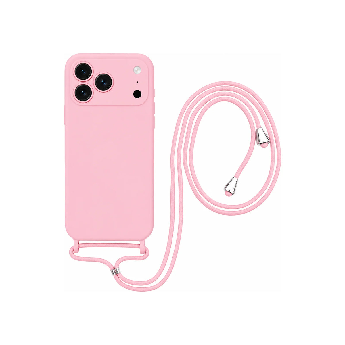 Capa Slim Bag verde para iPhone 17 Pro Max em vista traseira com cordão
