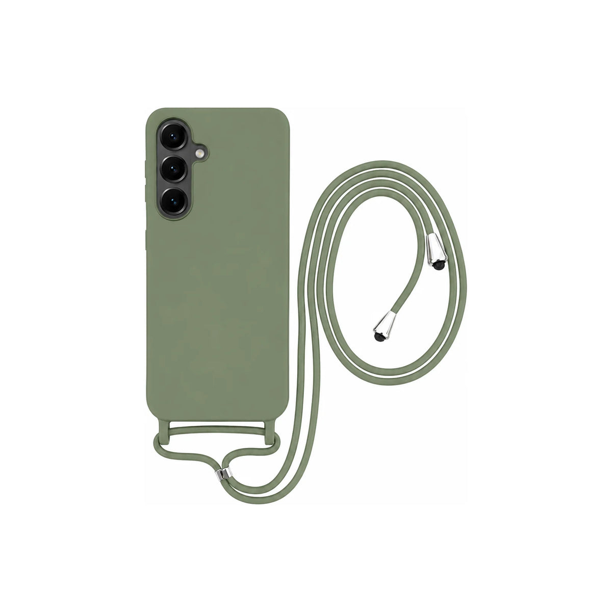 Capa Slim Bag preta para Samsung Galaxy S25 Plus em vista traseira com cordão

