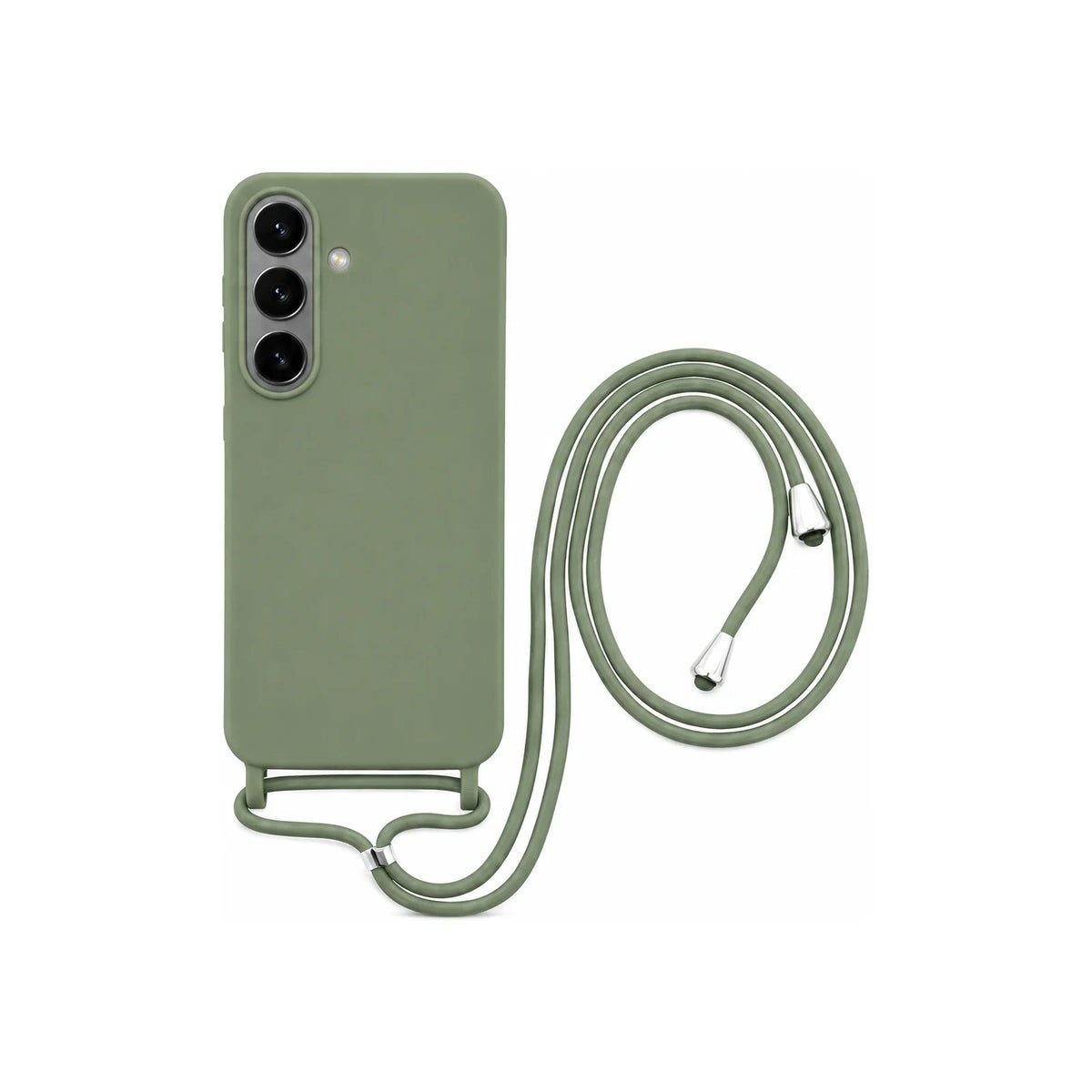 Capa Slim Bag verde para Samsung Galaxy S26 em vista traseira com cordão
