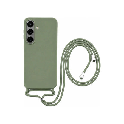Capa Slim Bag azul-marinho para Samsung Galaxy S26 Plus em vista traseira com cordão
