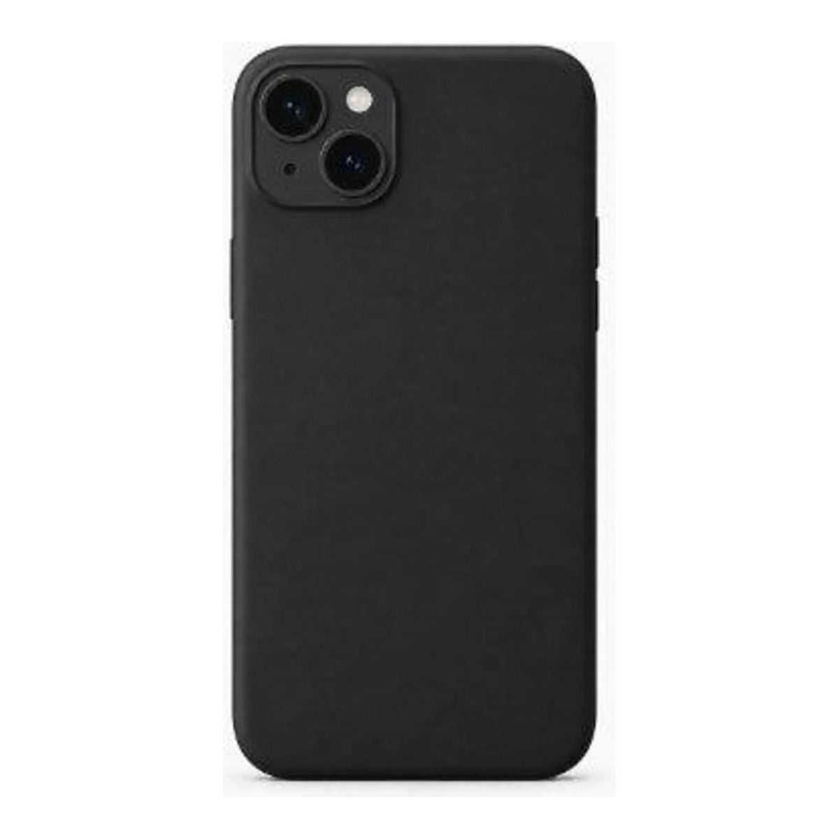 Capa Slim Lisa preta instalada no iPhone 14, vista traseira