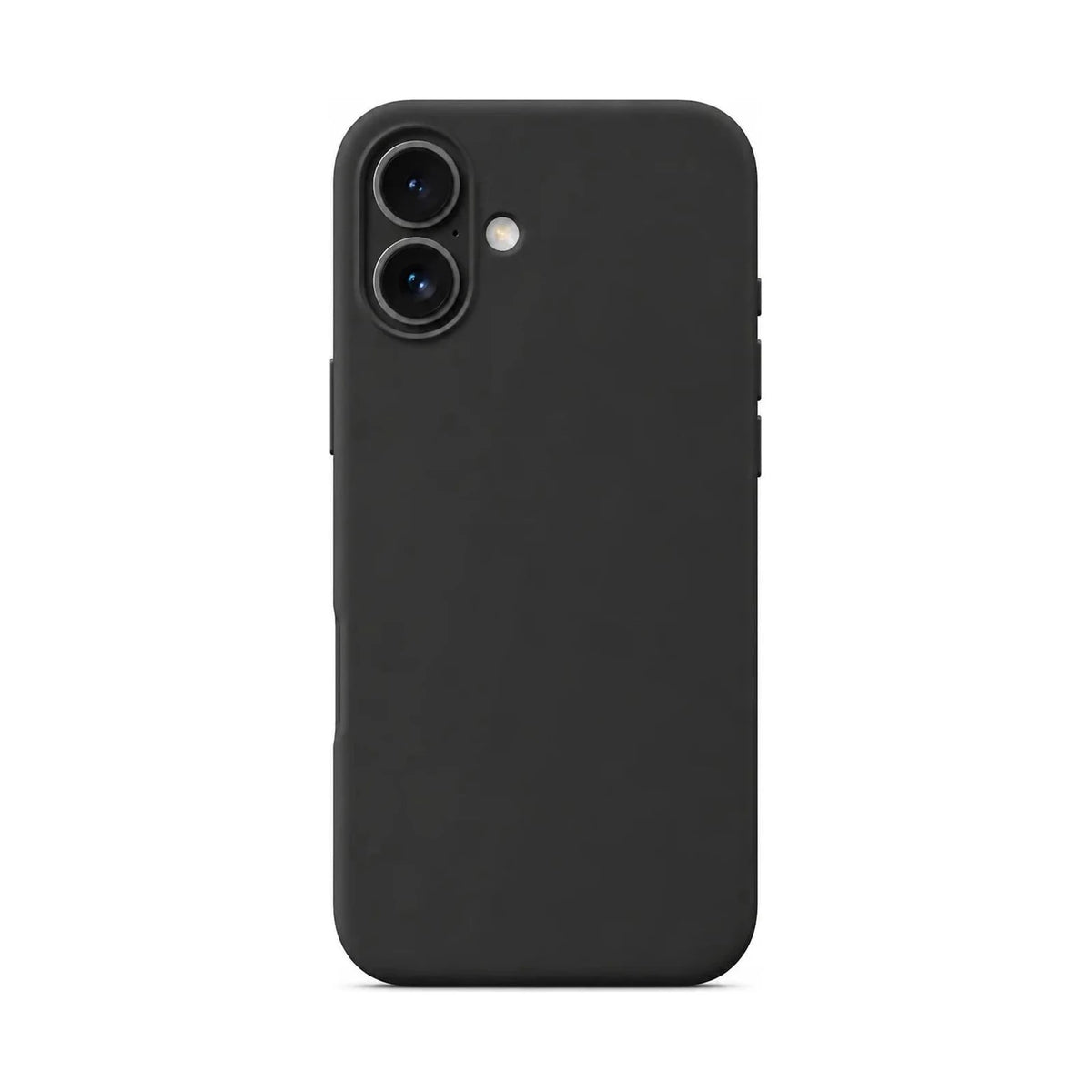 Capa Slim Lisa preta para Iphone 16 em vista traseira