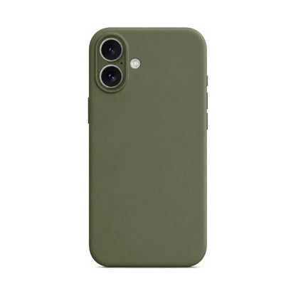 Capa Slim Lisa verde para Iphone 16 em vista traseira