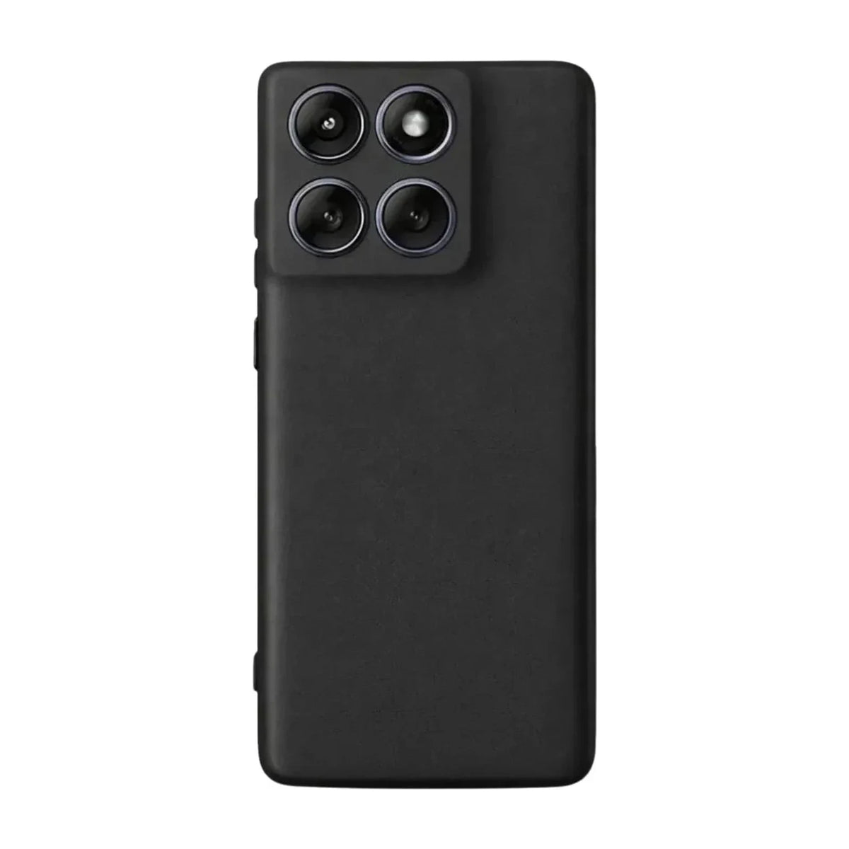 Capa Slim Lisa preta para Motorola G67/G77 em vista traseira