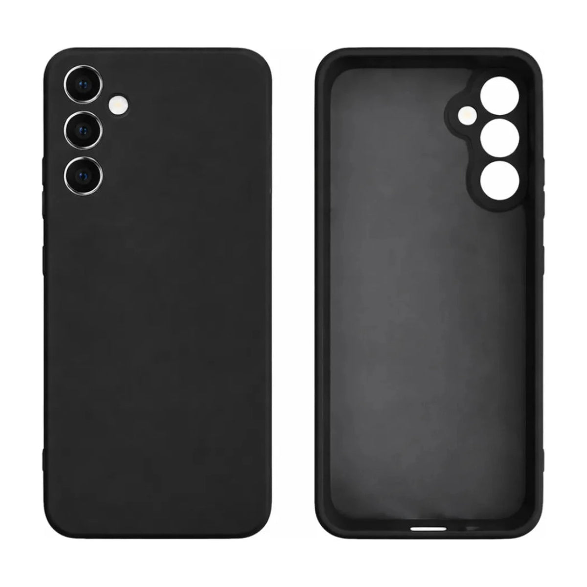 Capa Slim Lisa preta para Samsung Galaxy A27 em vistas externa e interna