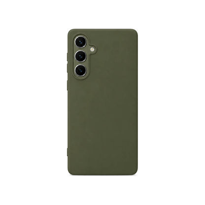 Capa Slim Lisa verde para Samsung S24 em vista traseira