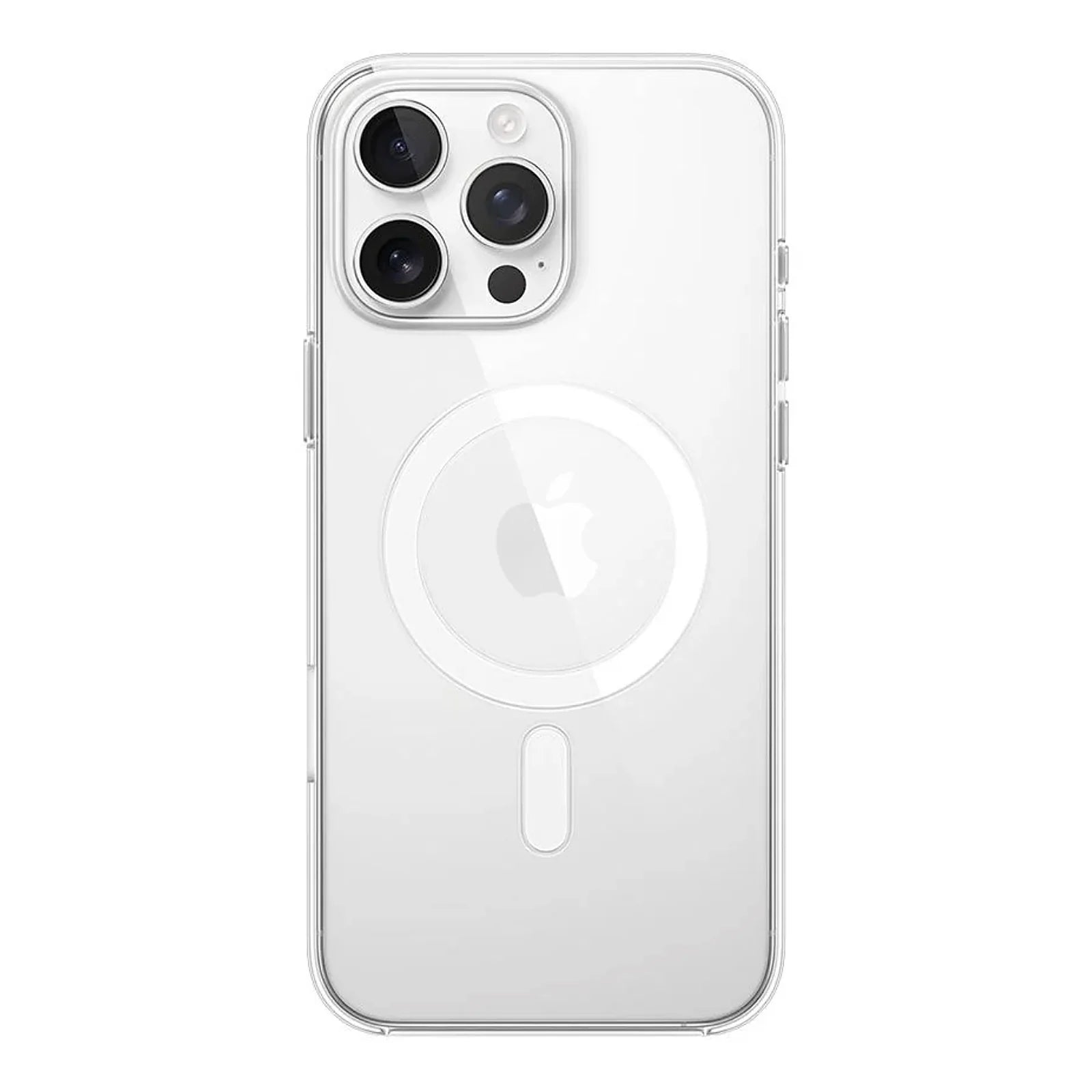 Capa transparente Ultra Impactor MagSafe para iPhone 15 Pro Max aplicada em aparelho de acabamento claro