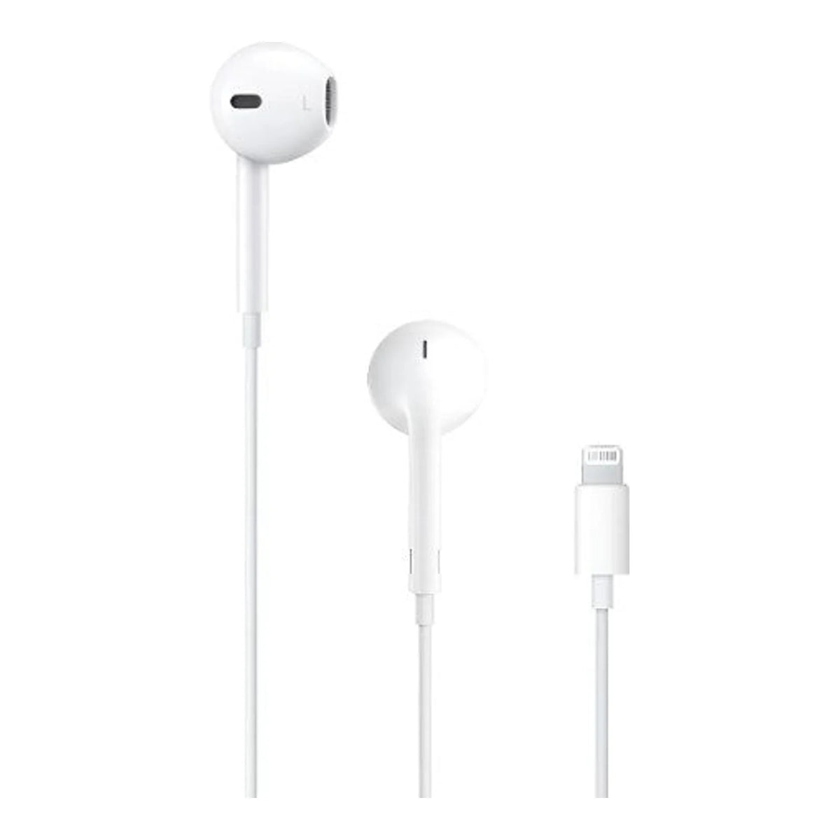 Par de Fones Apple EarPods brancos com fio e conector Lightning