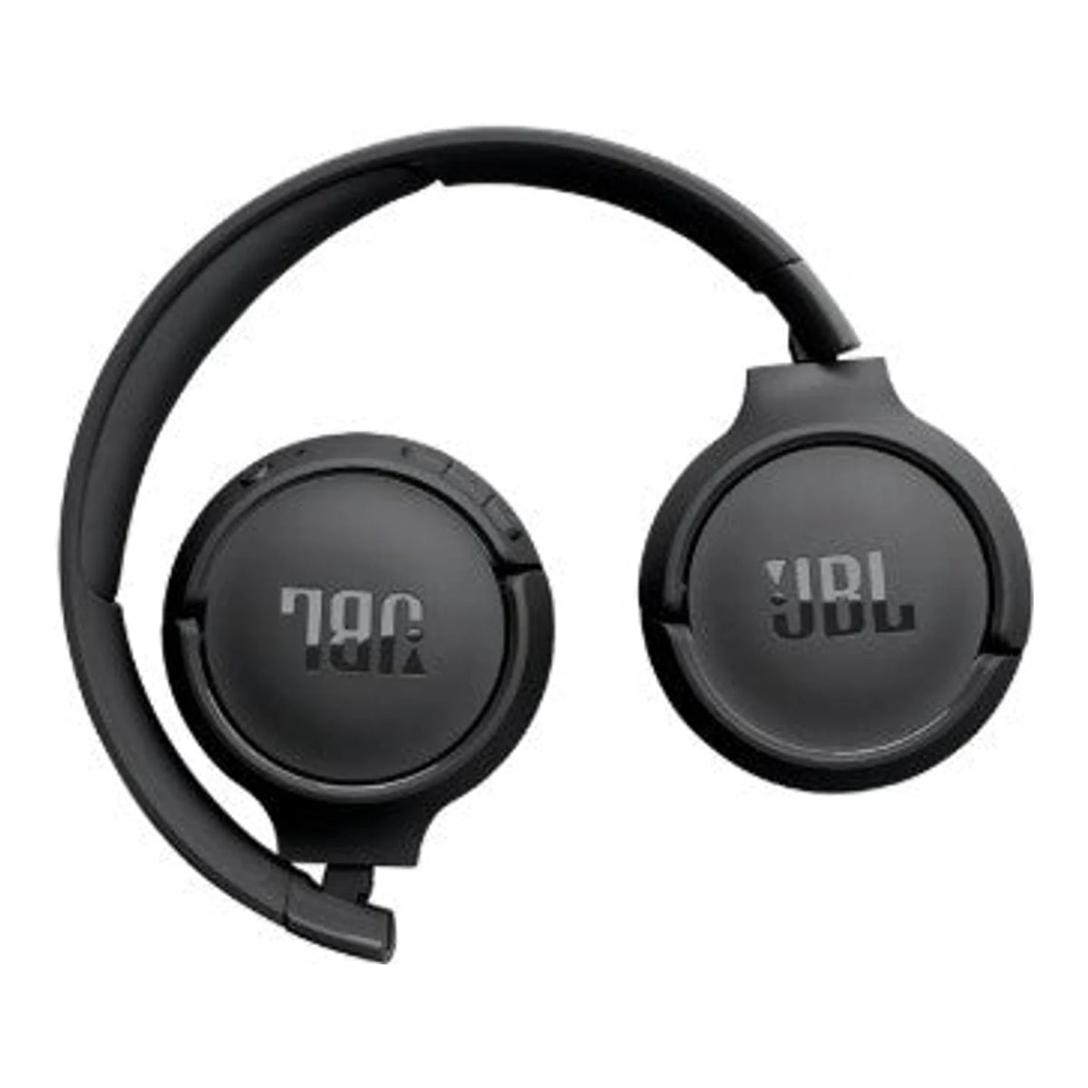 Headphone JBL Tune 520BT preto dobrado em vista frontal