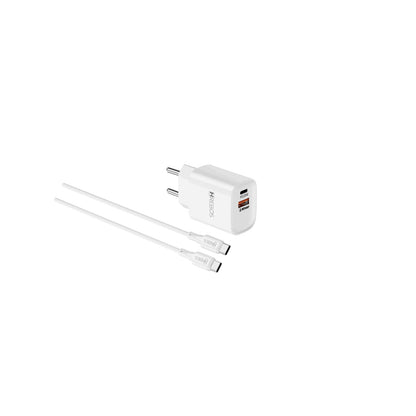 Kit Hrebos CRG-232 branco com carregador e cabo USB-C para USB-C