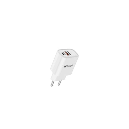 Carregador Hrebos CRG-232 branco visto de cima em perspectiva