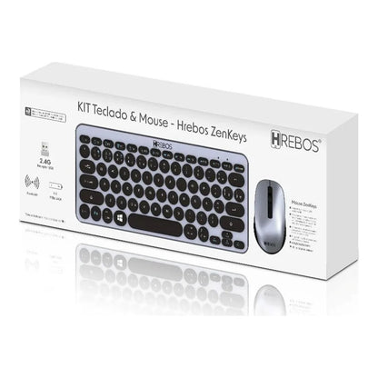 Embalagem do Kit Teclado e Mouse sem Fio Hrebos ZenKeys IF-241 prata