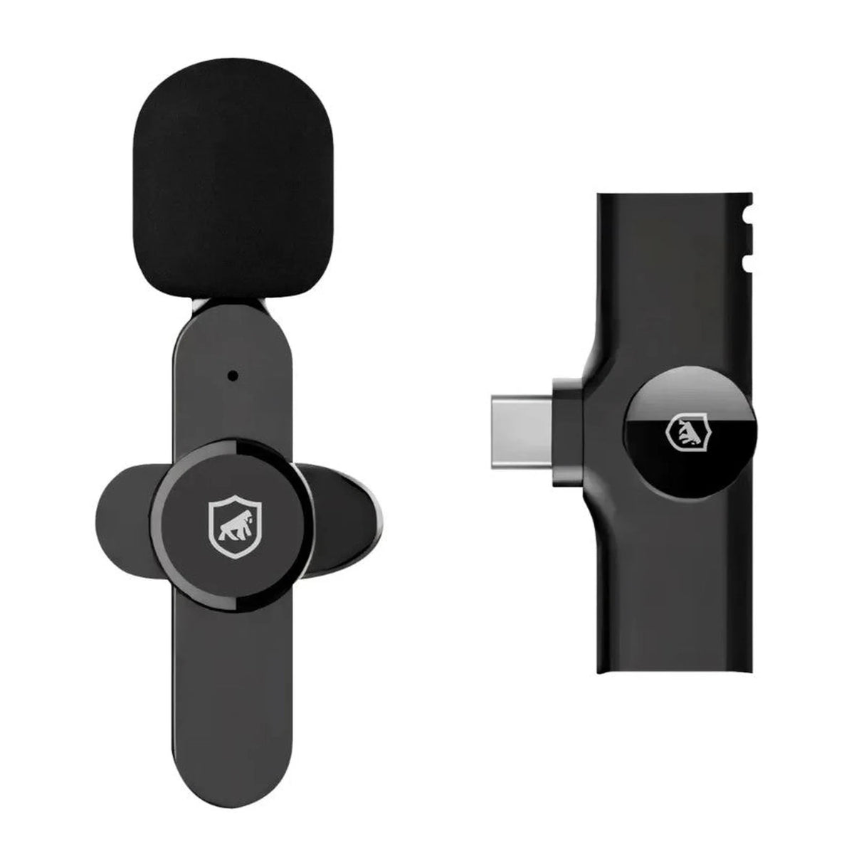 Microfone de Lapela Flex Tipo-C Gshield Preto em vista alternativa