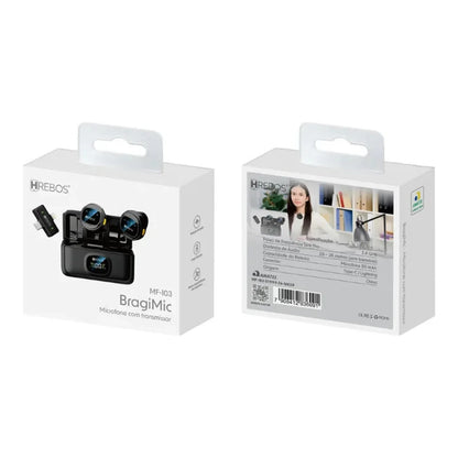 Embalagens frontal e traseira do Microfone Hrebos BragiMic MF-103