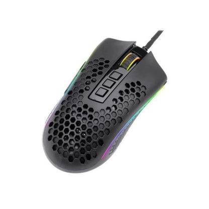 Mouse Gamer Redragon Storm RGB preto em perspectiva