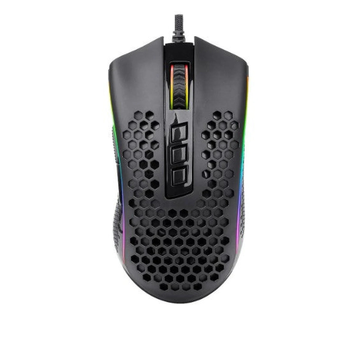 Mouse Gamer Redragon Storm RGB preto em vista superior