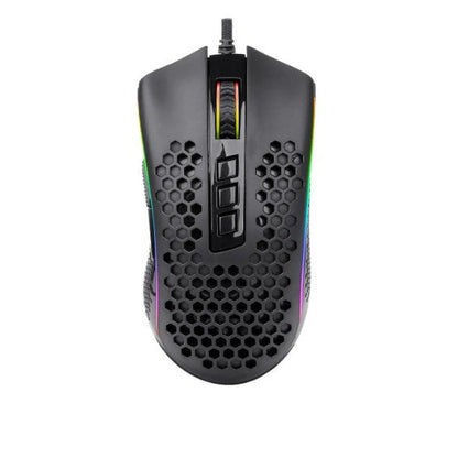 Mouse Gamer Redragon Storm RGB preto em vista superior